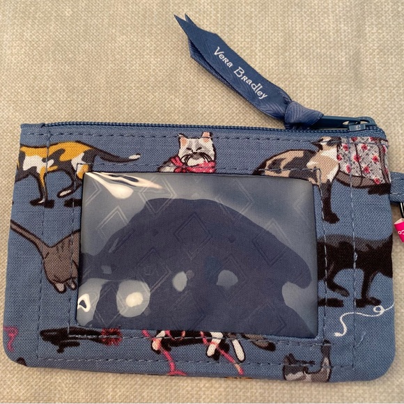 Vera Bradley Zip ID Case with Key Ring in Cats Meow.  NEW - Picture 3 of 6